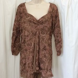 Super Cute Venezia Size 18/20 Blouse Brown sparkly